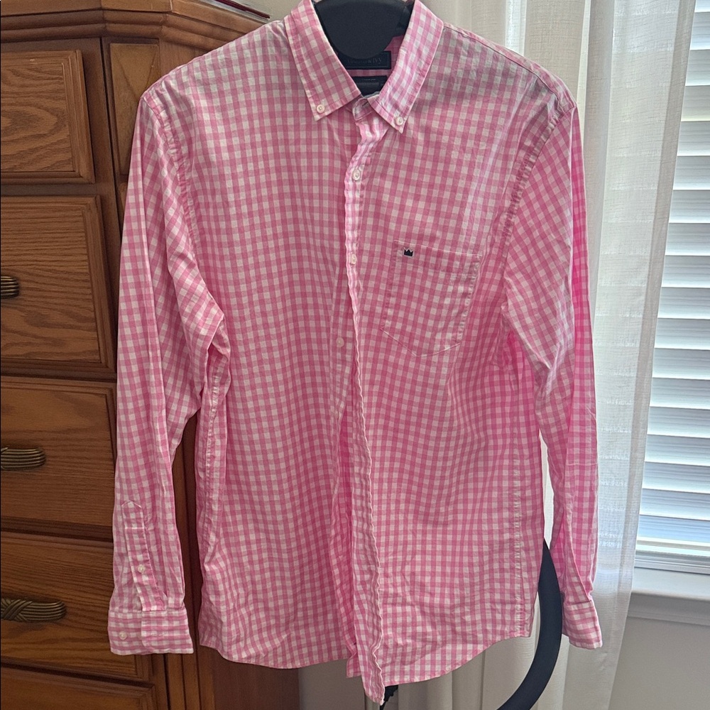 Classic Pink Gingham Button-Down Shirt
